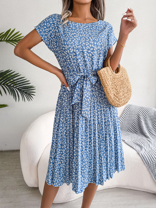 Women's Floral Pleated Midi Dress