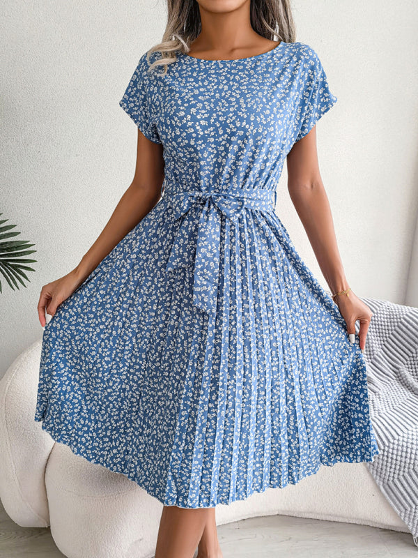 Women's Floral Pleated Midi Dress