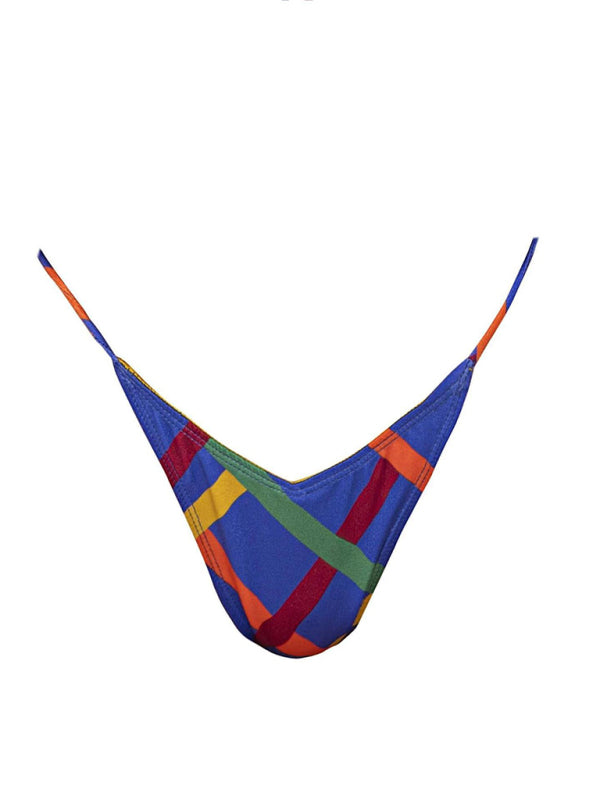 Solid Color Strappy Bikini Set – Sexy Triangle Top & Brazilian Bottom