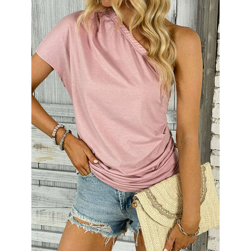 pink-one-shoulder-casual-knit-topsmiling-maria---everything-for-women-34694977