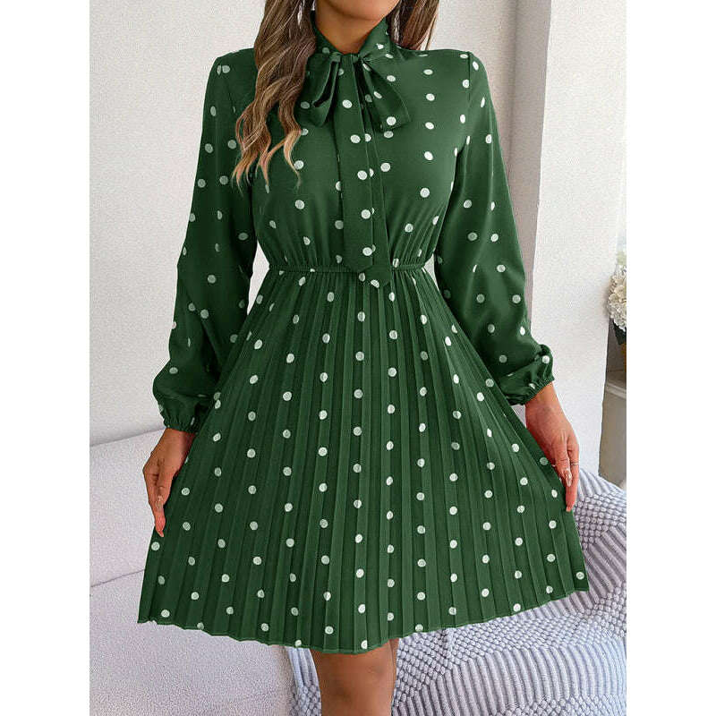 polka-dot-long-sleeve-pleated-dress-–-lace-up-waist-elegant-midi-stylesmiling-maria---everything-for-women-34657467