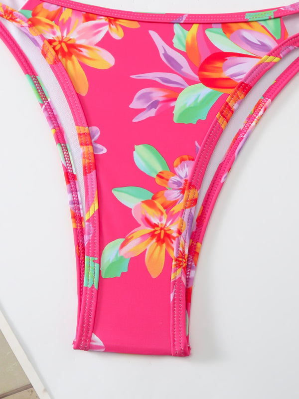 Floral Double Strap Bikini – High Elasticity, Sexy Fit, Spring-Summer Style
