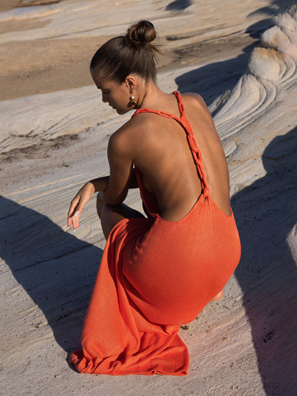 Knitted Solid Beach Skirt Cover-Up – Lightweight Sun Protection Wrap