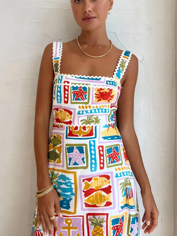 Damen Graffiti Spitzenträgerkleid – Tube Top Style, Frühling-Sommer