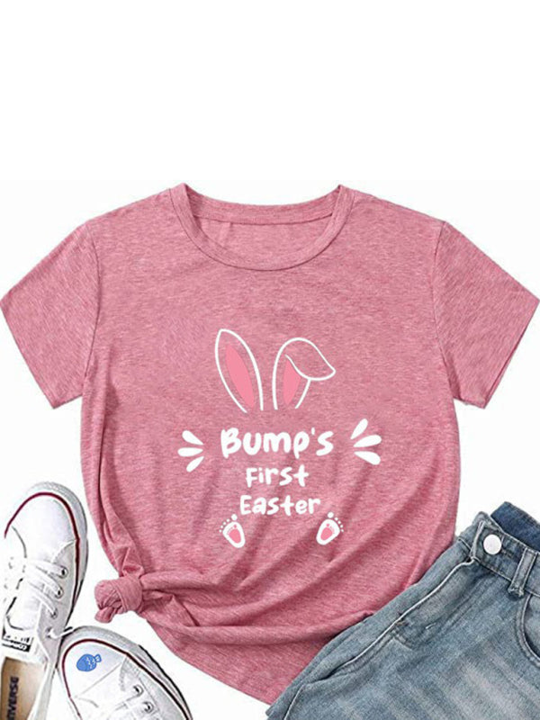 Maternity Easter Bunny Print T-Shirt Pink