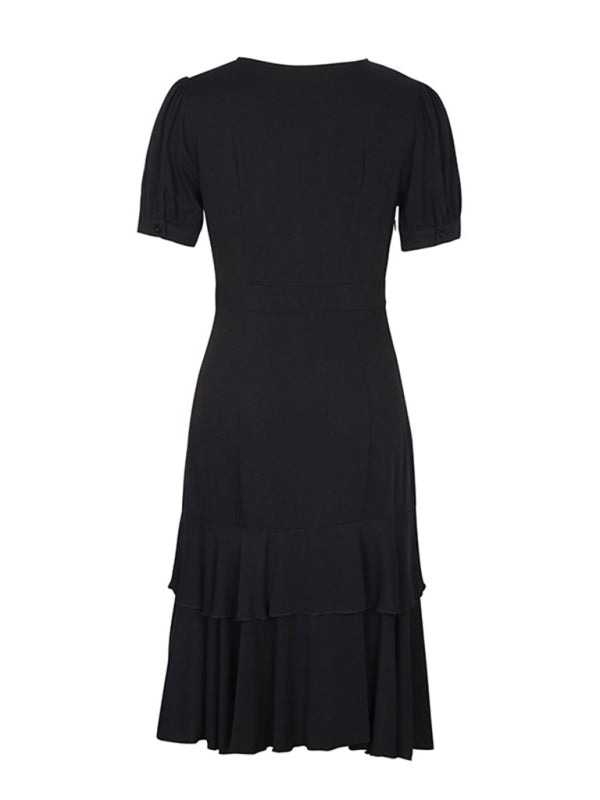 Asymmetrical Solid Rayon Slim Dress – Elegant Spring Summer Partywear
