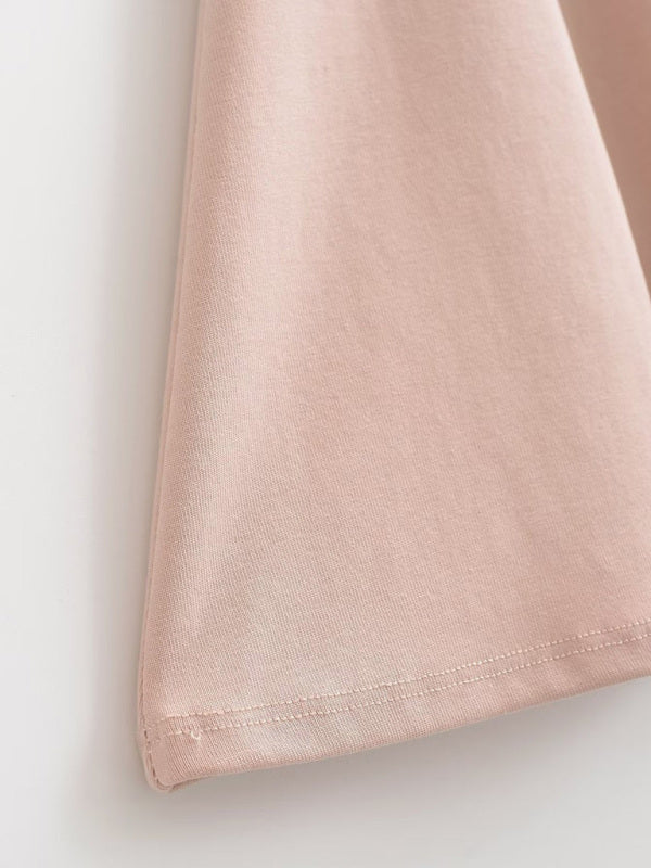 Schirmrock mit breiter Krempe, Neckholder, hoher Taille und mehreren Knöpfen – Baumwollstretch