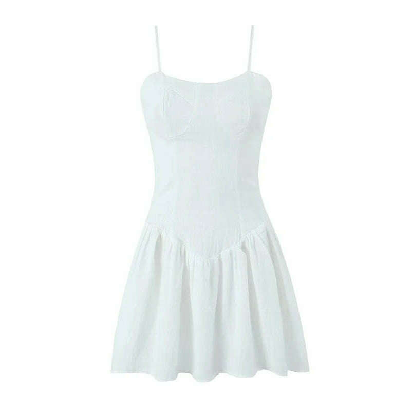 فستان أبيض ضيق بحمالات – مزيج قطن، إطلالة صيفية فرنسية جذابة، ماريا المبتسمة - كل شيء للنساء 34652247