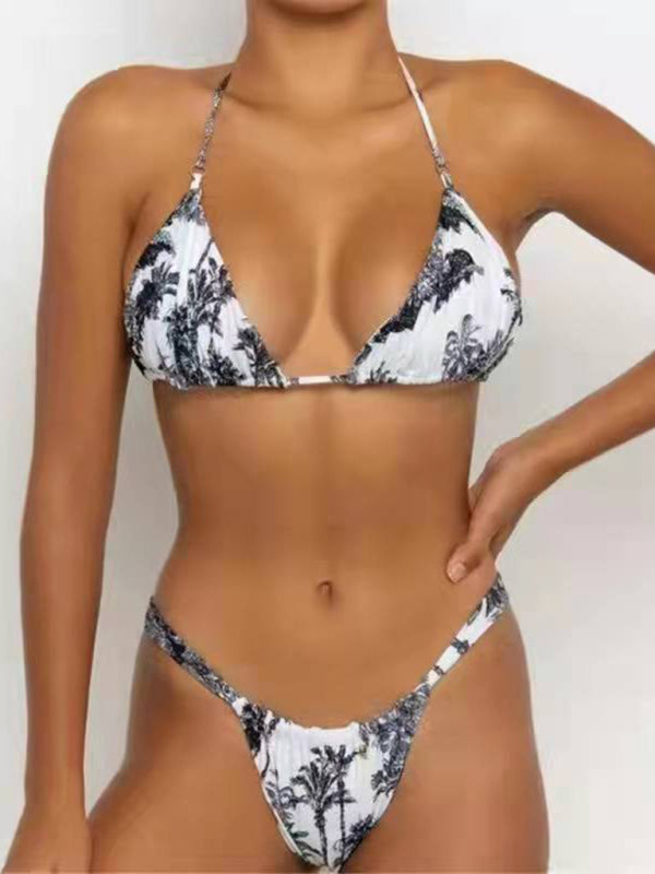 Strappy Push-Up Bikini Set – Solid Colors, Removable Padding, Summer Essential