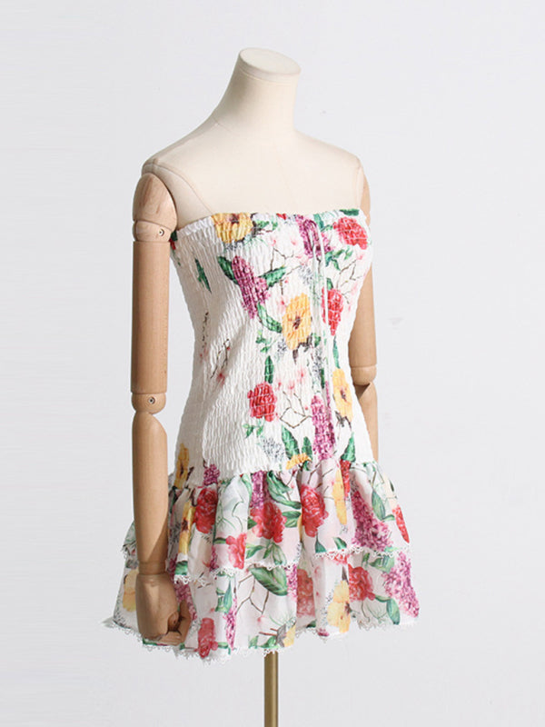 Printed Halterneck Slim-Fit Mini Dress – Romantic Spring-Summer Style