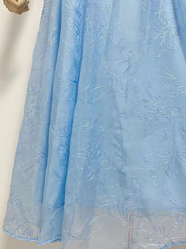 New sling strapless waist long dress