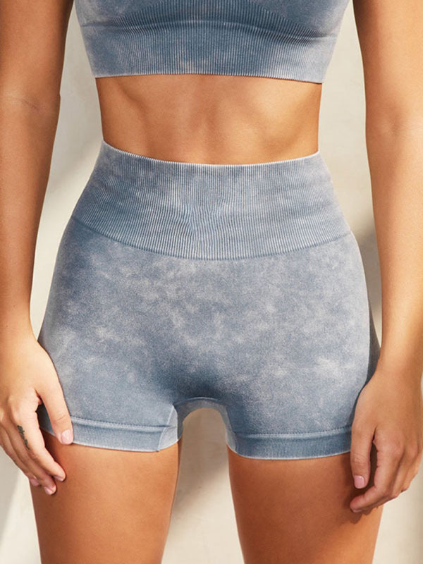 Multi-Color Yoga Shorts & Top Set – Seamless Activewear