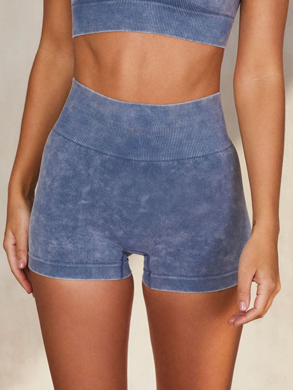 Multi-Color Yoga Shorts & Top Set – Seamless Activewear