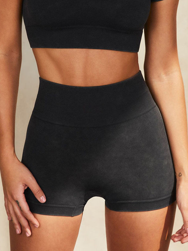 Multi-Color Yoga Shorts & Top Set – Seamless Activewear