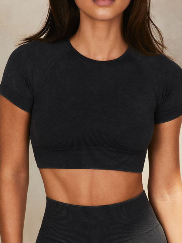 Multi-Color Yoga Shorts & Top Set – Seamless Activewear