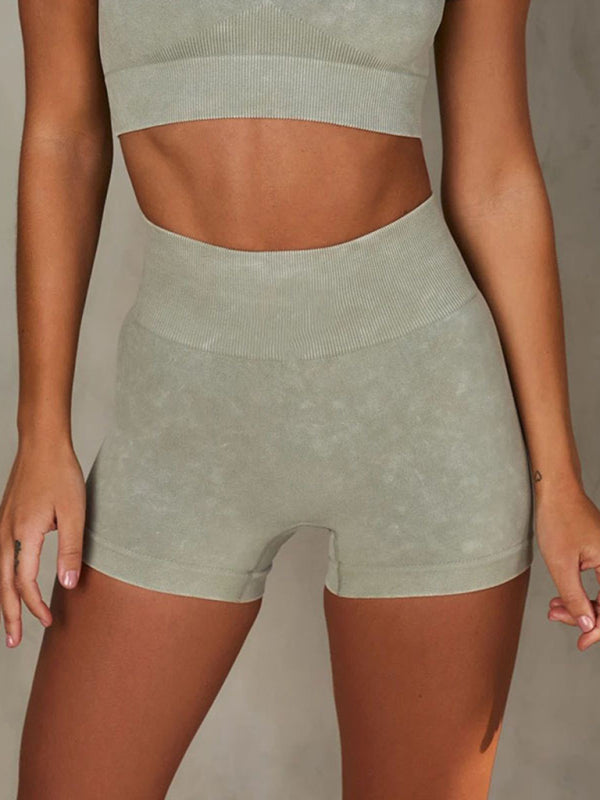 Multi-Color Yoga Shorts & Top Set – Seamless Activewear