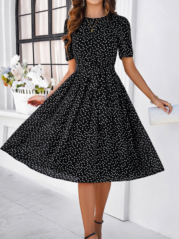 Polka Dot Strappy Midi Dress – Elegant Casual Style for Spring & Summer
