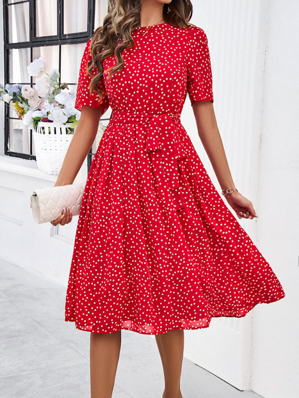 Polka Dot Strappy Midi Dress – Elegant Casual Style for Spring & Summer