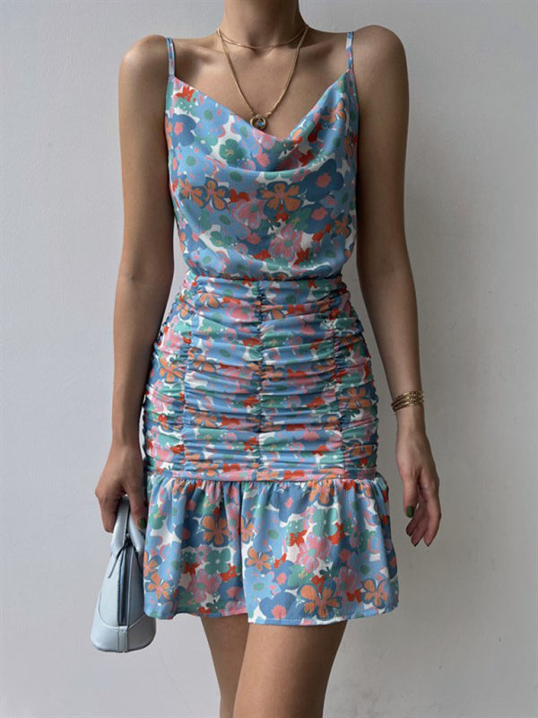 Floral Woven Hip Strap Dress – Romantic Spring-Summer Vacation Look