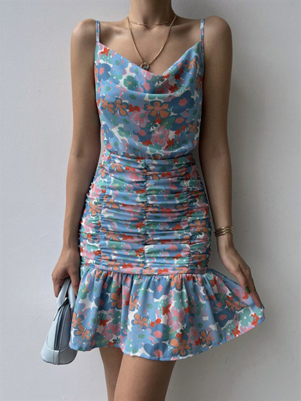 Floral Woven Hip Strap Dress – Romantic Spring-Summer Vacation Look
