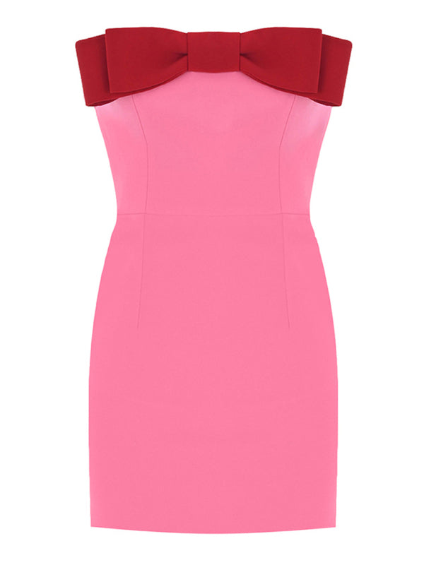 Backless Bow Tube Dress – Slim Fit Party Style