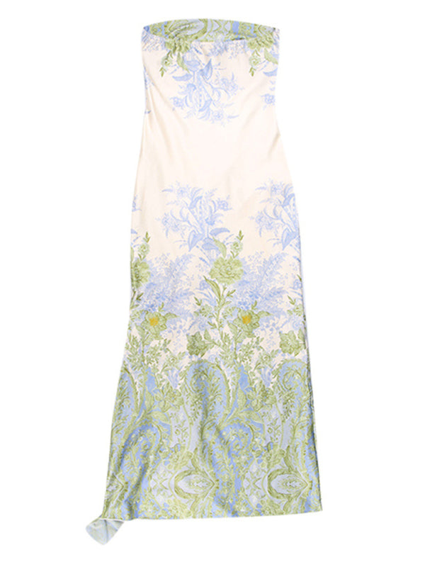 Elegant Mesh Printed Bodycon Tube Dress