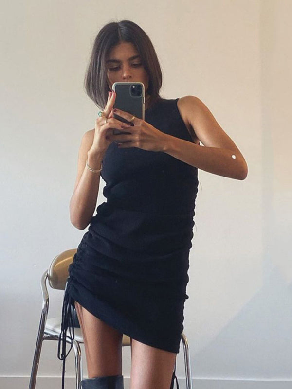 Slim Fit Cotton Vest Dress – Hip-Hugging Knit Style for Spring & Summer