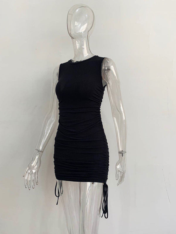 Slim Fit Cotton Vest Dress – Hip-Hugging Knit Style for Spring & Summer