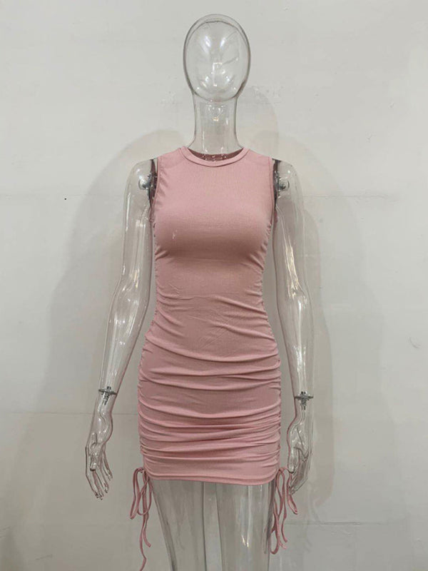 Slim Fit Cotton Vest Dress – Hip-Hugging Knit Style for Spring & Summer