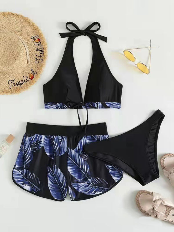 Multicolor Printed Bikini 3-Piece Set – Sexy Cover-Up & Leisure Fit