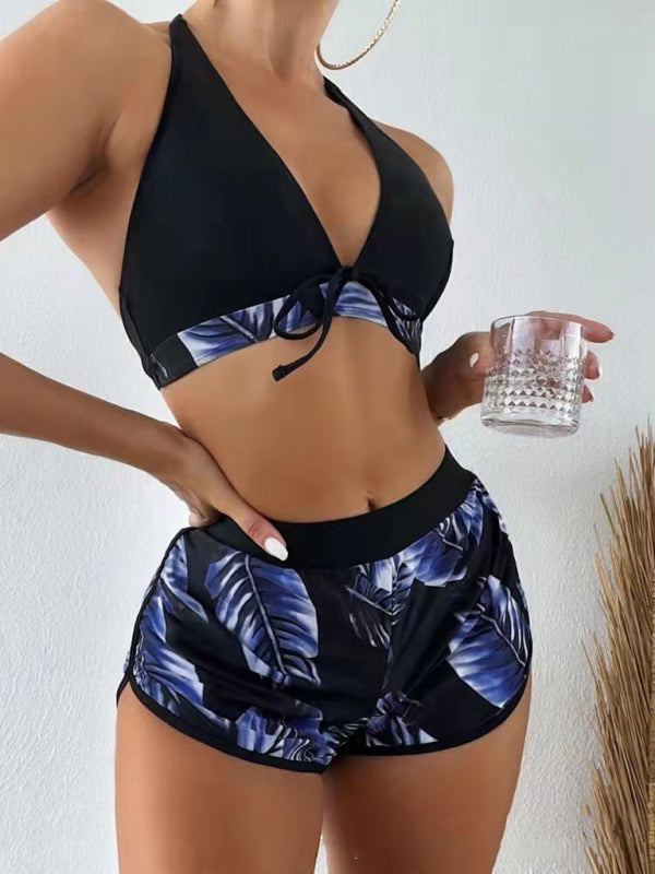 Multicolor Printed Bikini 3-Piece Set – Sexy Cover-Up & Leisure Fit