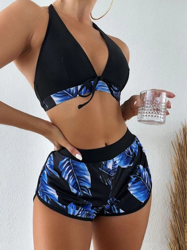 Multicolor Printed Bikini 3-Piece Set – Sexy Cover-Up & Leisure Fit