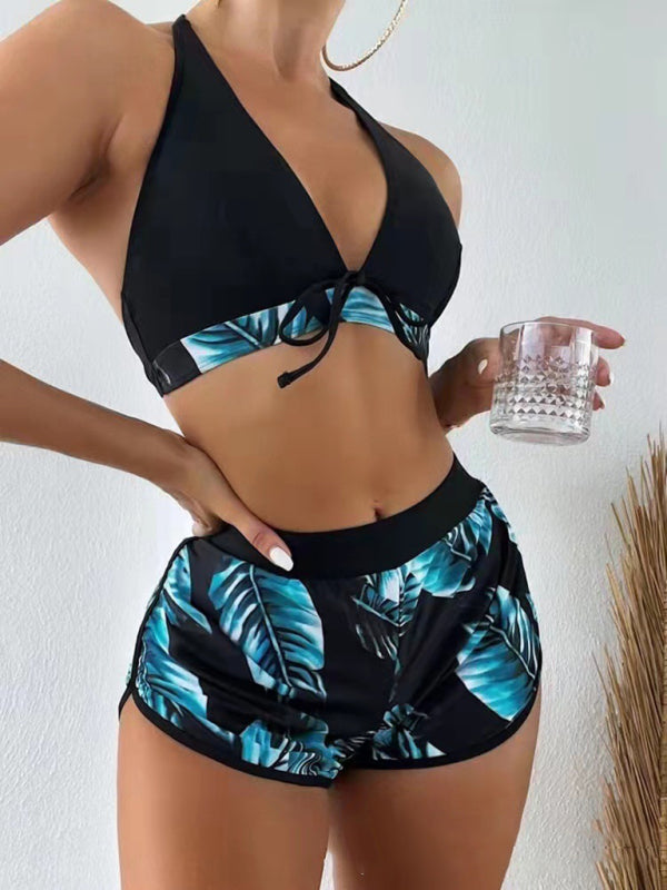 Multicolor Printed Bikini 3-Piece Set – Sexy Cover-Up & Leisure Fit