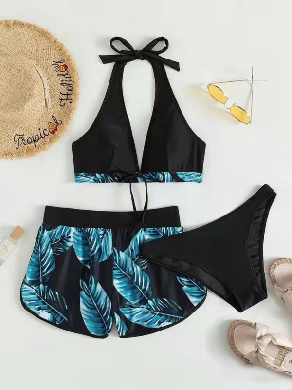 Multicolor Printed Bikini 3-Piece Set – Sexy Cover-Up & Leisure Fit