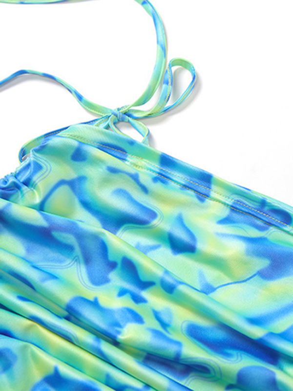 Sexy Bikini Set with Inner Vest & Butt-Covering Skirt – Full Print Swimwear