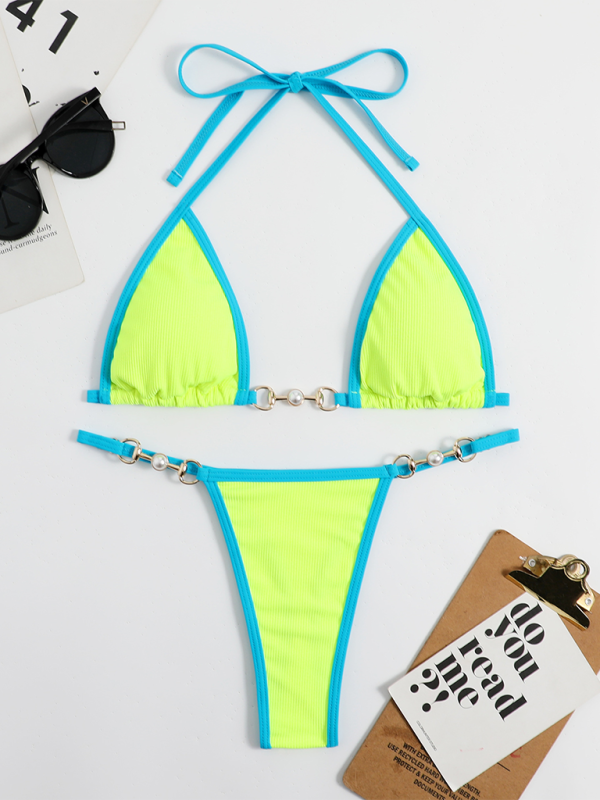 Solid Color Bikini Set – Sexy Fit, Moderate Stretch, Summer Ready
