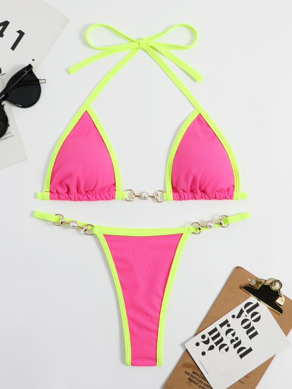 Solid Color Bikini Set – Sexy Fit, Moderate Stretch, Summer Ready