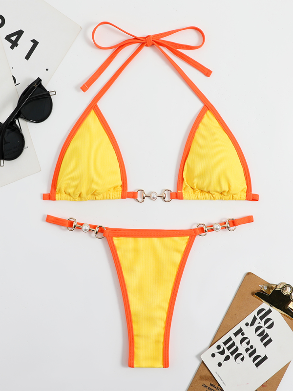 Solid Color Bikini Set – Sexy Fit, Moderate Stretch, Summer Ready