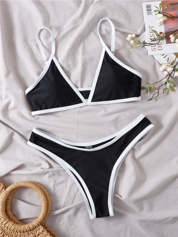 Solid Color Contrast Bikini Set – Sporty, Sexy & Supportive Fit