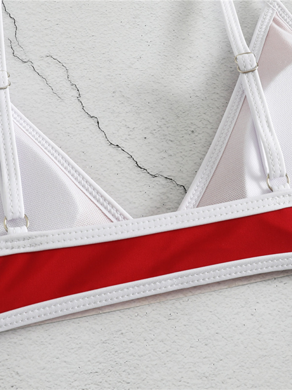 Solid Color Contrast Bikini Set – Sporty, Sexy & Supportive Fit