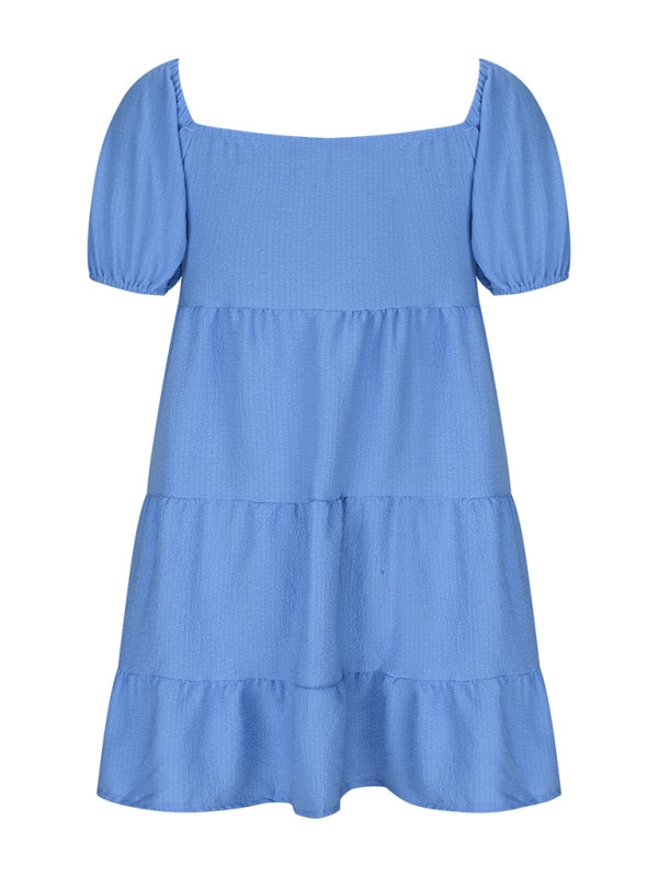 Strappy V-Neck Short Sleeve Summer Dress – Lightweight & Stylish Fit