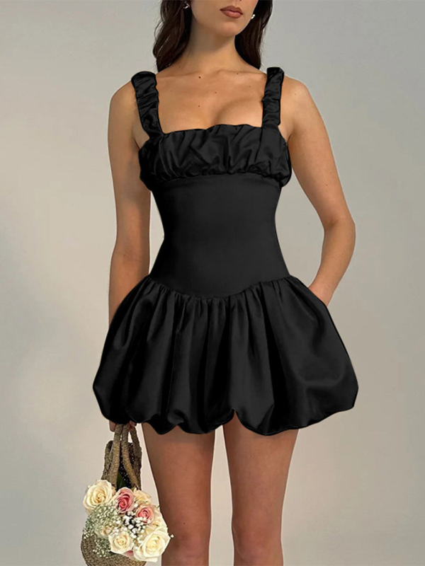 Puffy Suspender Dress – Elegant Spring Summer Style
