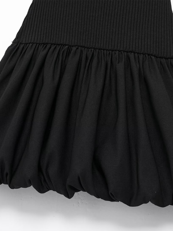 Sleeveless Ribbed Knit Balloon Fit Dress – Lightweight Casual Summer Look