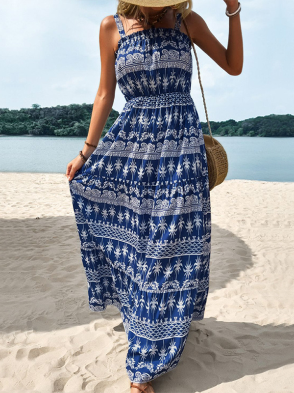 Boho Strapless High-Waist Maxi Dress – Lightweight Resort-Ready Comfort