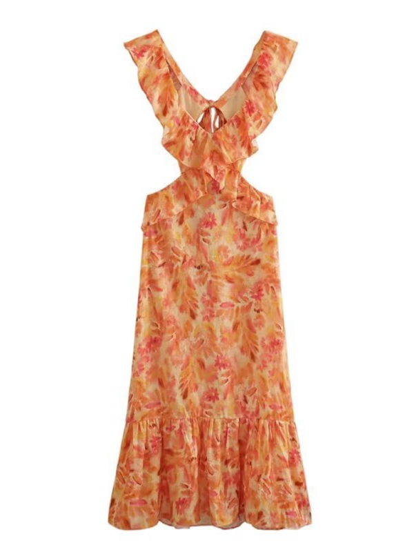 Layered Sleeveless Ruffle Maxi Dress – Romantic Full Print Vacation Style