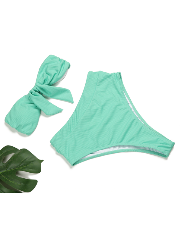 High-Waisted Bikini Set – Strapless Tube Top & Moderate Stretch Fit