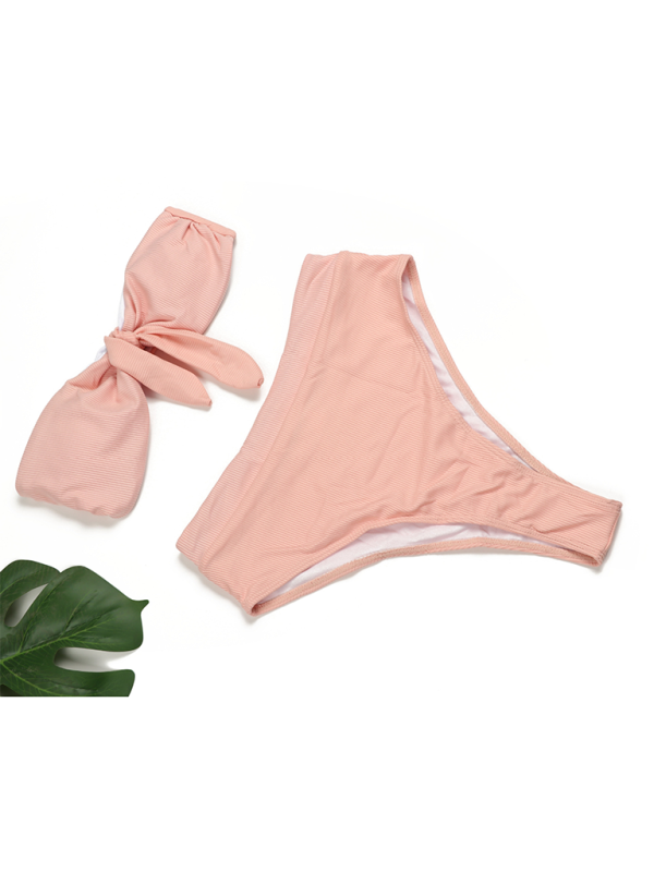 High-Waisted Bikini Set – Strapless Tube Top & Moderate Stretch Fit