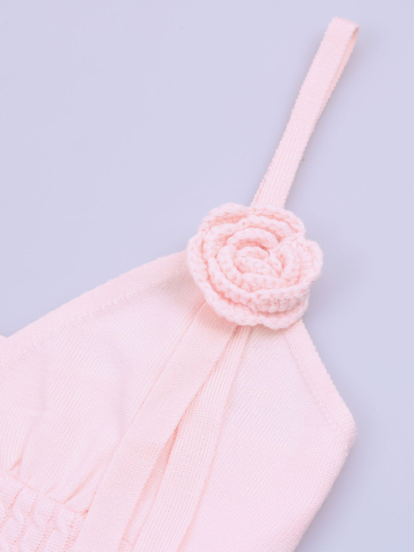 Knitted Sleeveless Rabbit Fur Suspension Dress – Soft Stretch, Solid Color