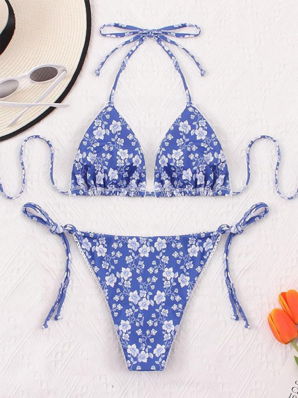 Floral Two-Piece Bikini Set – Sexy High-End Design for Summer Beachwear