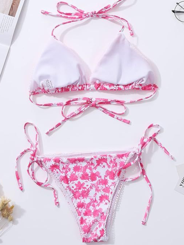 Floral Two-Piece Bikini Set – Sexy High-End Design for Summer Beachwear
